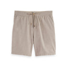 Gray Fave Cotton And Linen Twill Bermuda