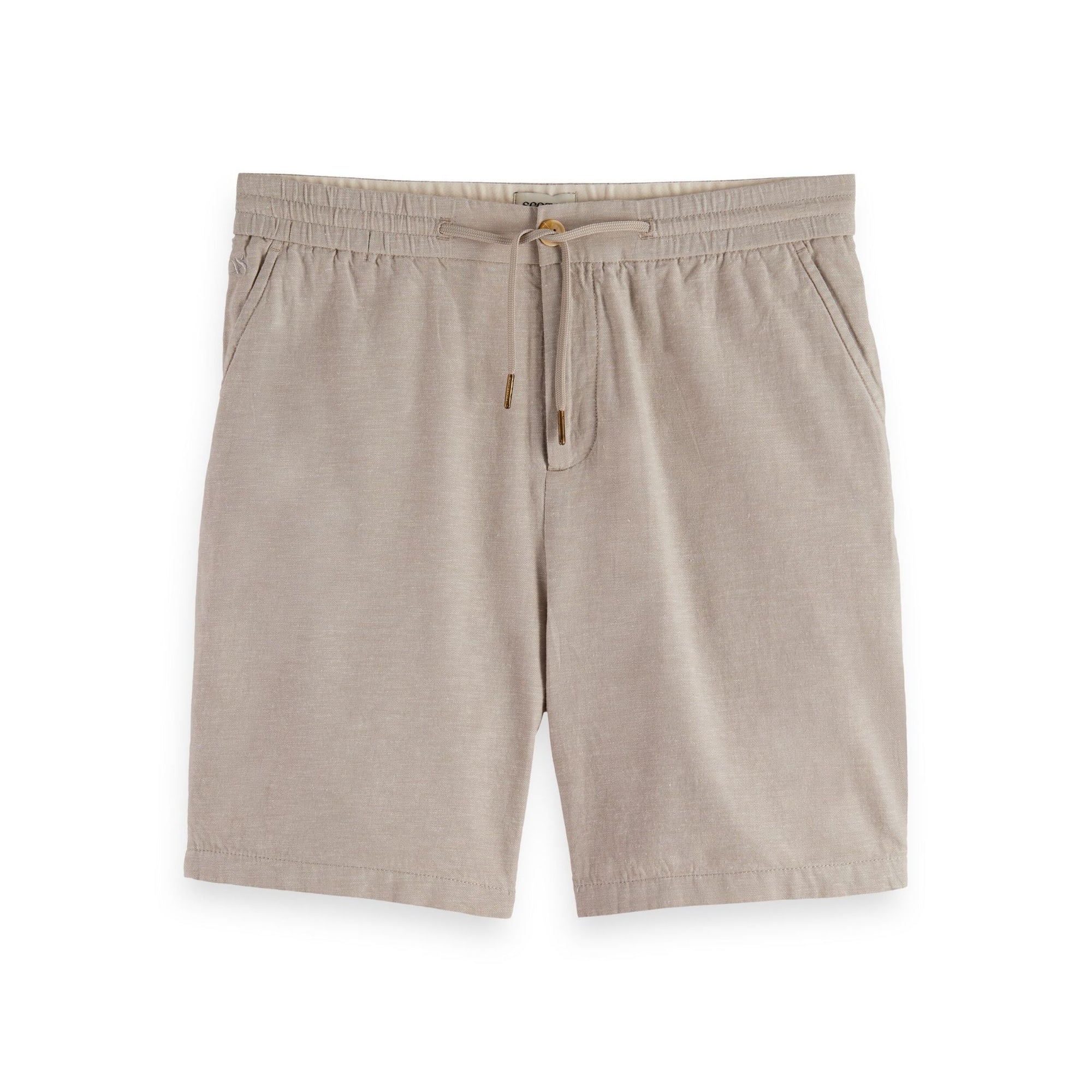 Gray Fave Cotton And Linen Twill Bermuda