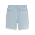 Blue Fave Cotton And Linen Twill Bermuda