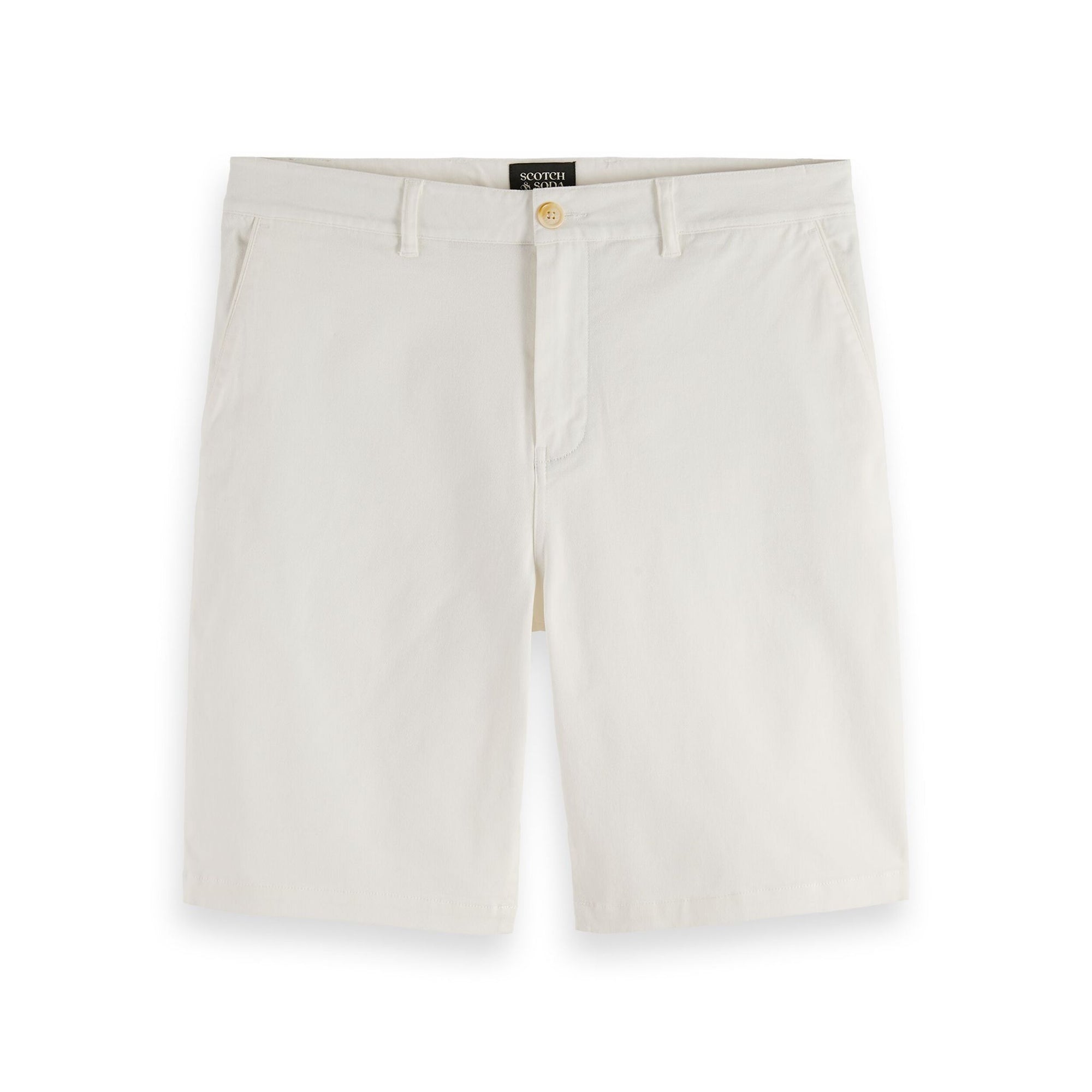 White Stuart Washed Cotton Twill Chino Short
