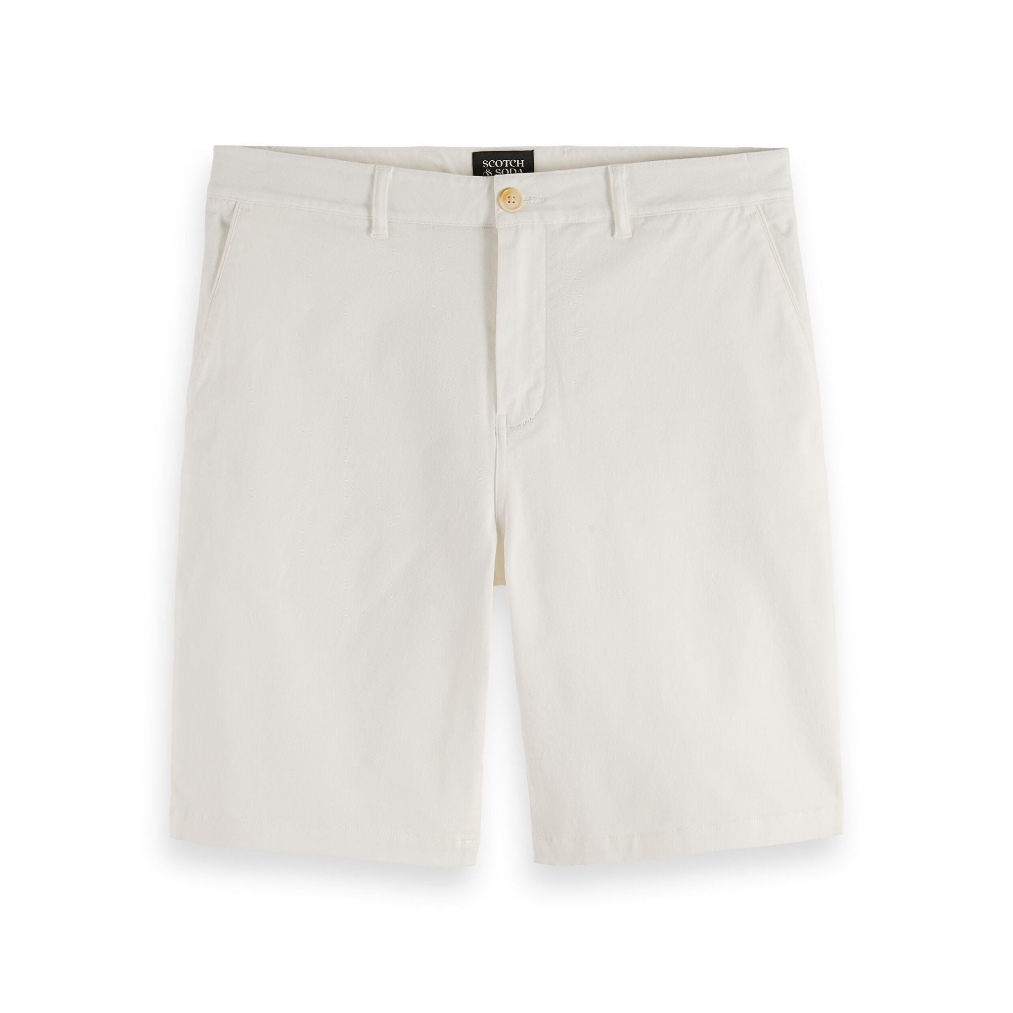 White Stuart Washed Cotton Twill Chino Short
