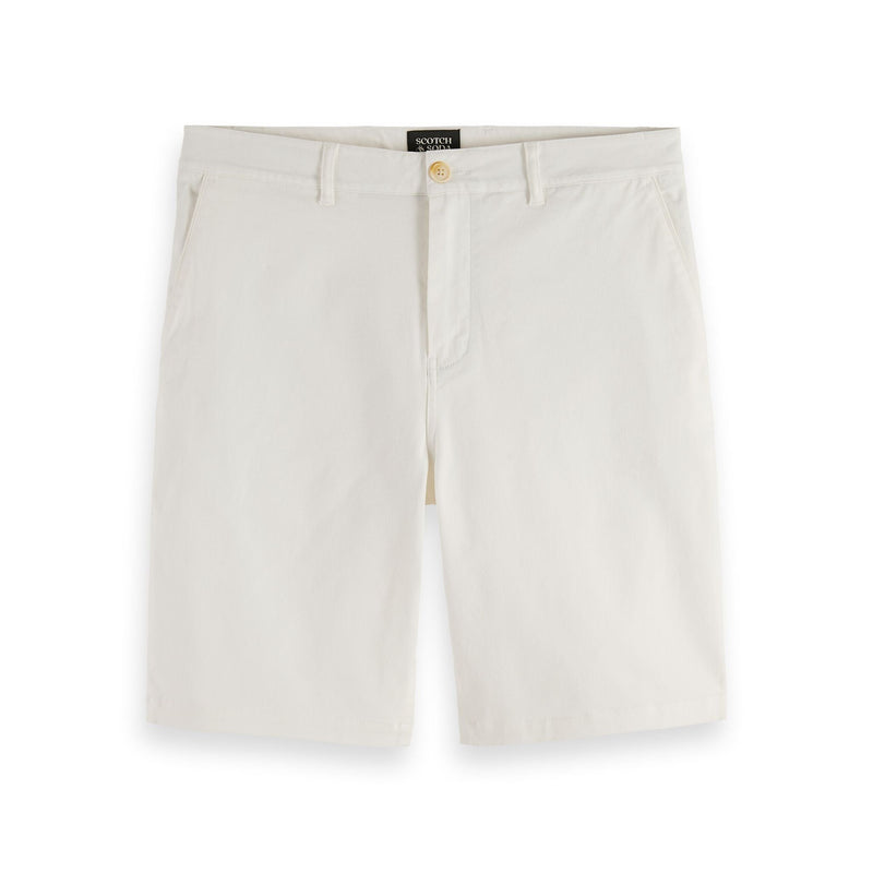 White Stuart Washed Cotton Twill Chino Short