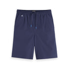Navy Stretch Nylon-Blend Loose Fit Bermuda Short