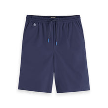 Navy Stretch Nylon-Blend Loose Fit Bermuda Short