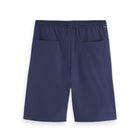 Navy Stretch Nylon-Blend Loose Fit Bermuda Short