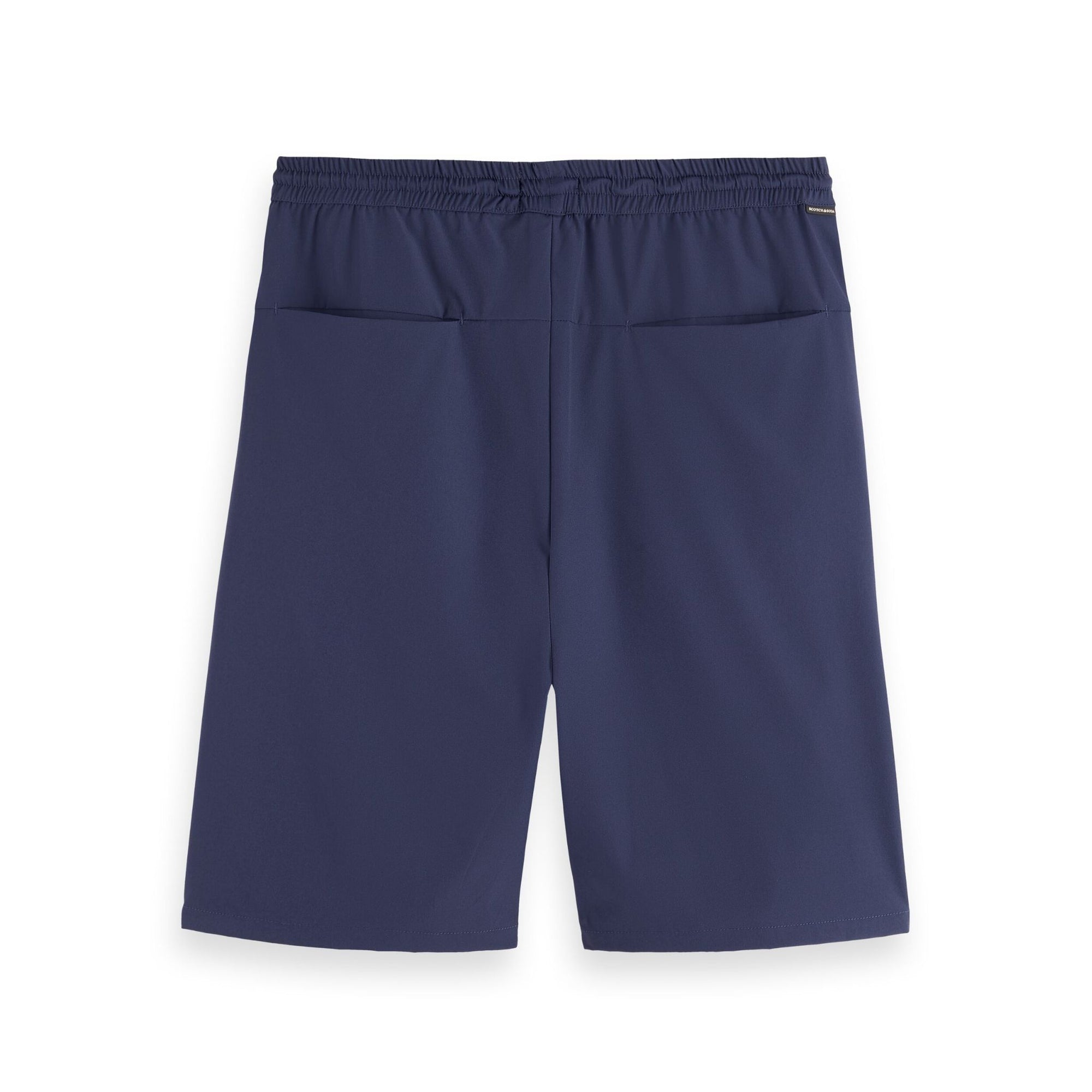 Navy Stretch Nylon-Blend Loose Fit Bermuda Short