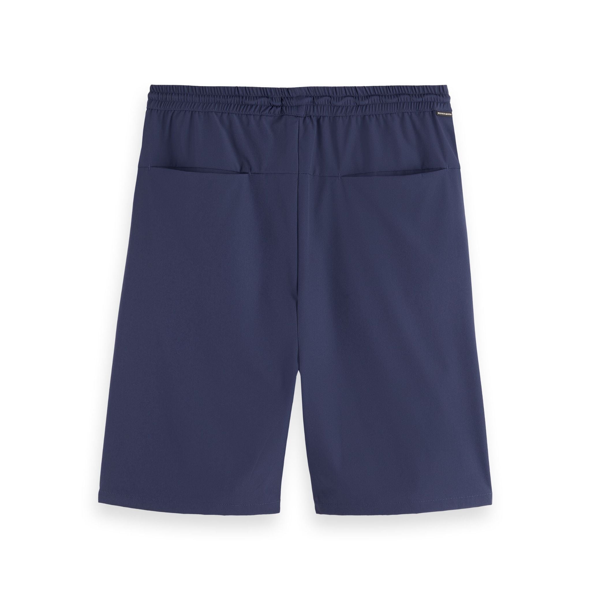 Navy Stretch Nylon-Blend Loose Fit Bermuda Short
