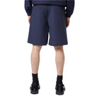 Navy Stretch Nylon-Blend Loose Fit Bermuda Short