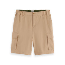 Beige Cotton-Linen Relaxed Fit Cargo Short