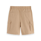 Beige Cotton-Linen Relaxed Fit Cargo Short