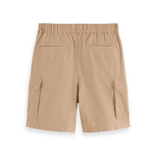 Beige Cotton-Linen Relaxed Fit Cargo Short