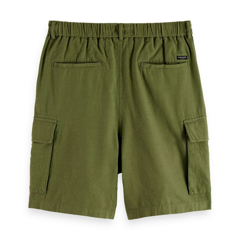 Army Cotton-Linen Relaxed Fit Cargo Short