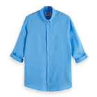 Blue Regular Fit Linen Shirt