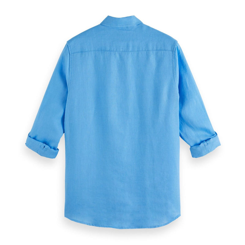 Blue Regular Fit Linen Shirt