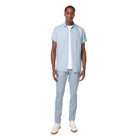 Blue Short-Sleeved Regular Fit Linen Shirt
