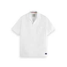 White Short-Sleeved Relaxed-Fit Linen Blend Shirt