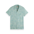 Green Aop Short-Sleeved Regular Fit Viscose Shirt