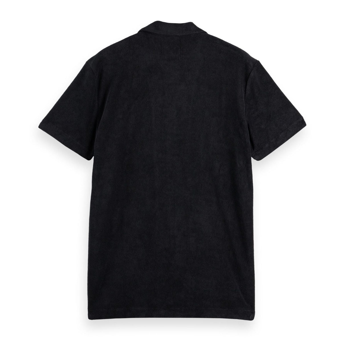 Black Short-Sleeved Regular Fit Towelling Shirt