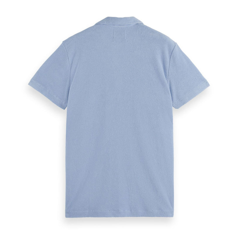 Blue Short-Sleeved Regular Fit Towelling Shirt