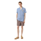 Blue Short-Sleeved Regular Fit Towelling Shirt