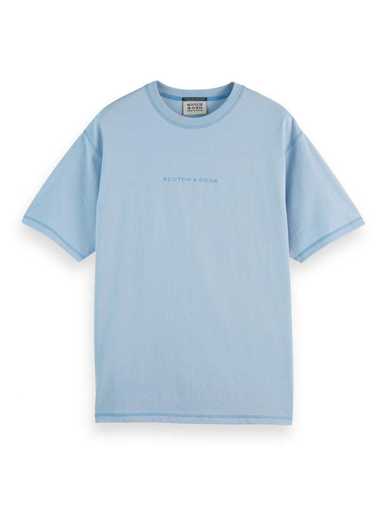 Relaxed Fit Front Chest Logo T-Shirt - Sky Blue