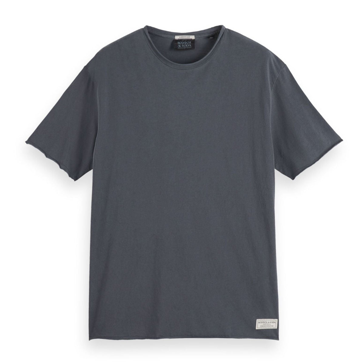 Black Relaxed-Fit Raw Edge T-Shirt