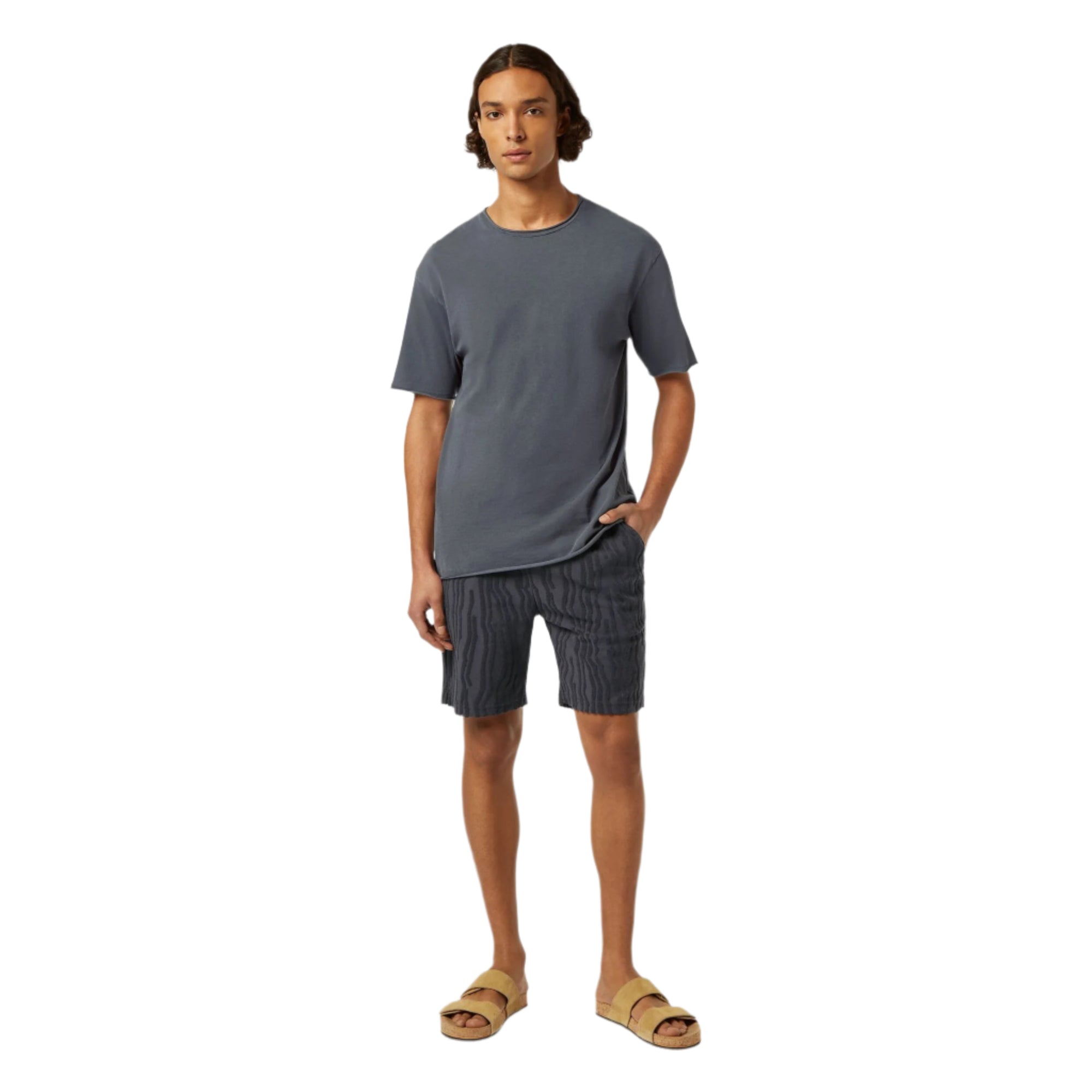 Black Relaxed-Fit Raw Edge T-Shirt