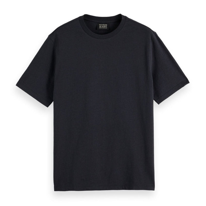 Black Regular Fit 3 Crosses Cotton-Linen T-Shirt