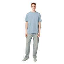 Blue Regular Fit 3 Crosses Cotton-Linen T-Shirt