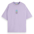 Lavender Loose Fit Front Chest Artwork T-Shirt