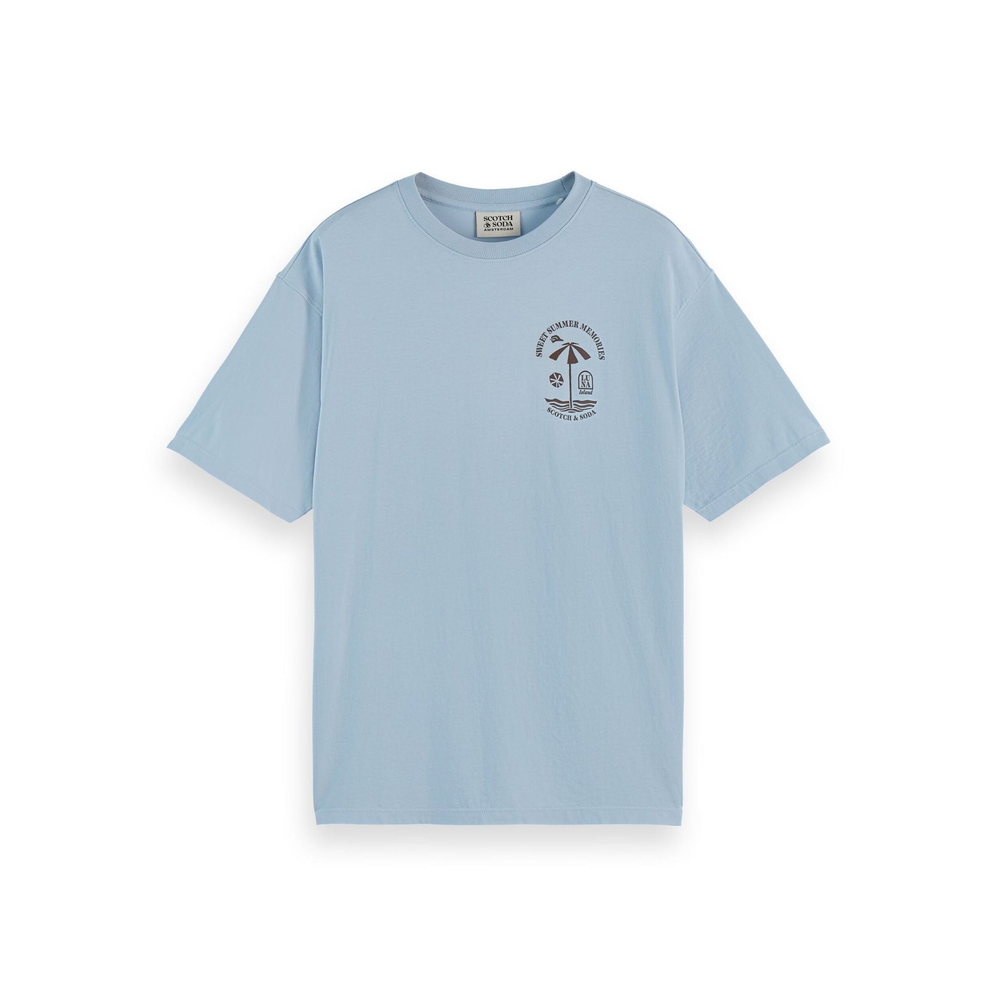 Blue Regular Fit Front And Back Artwork T-Shirt