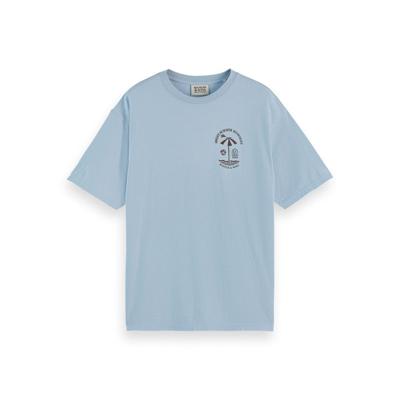 Blue Regular Fit Front And Back Artwork T-Shirt