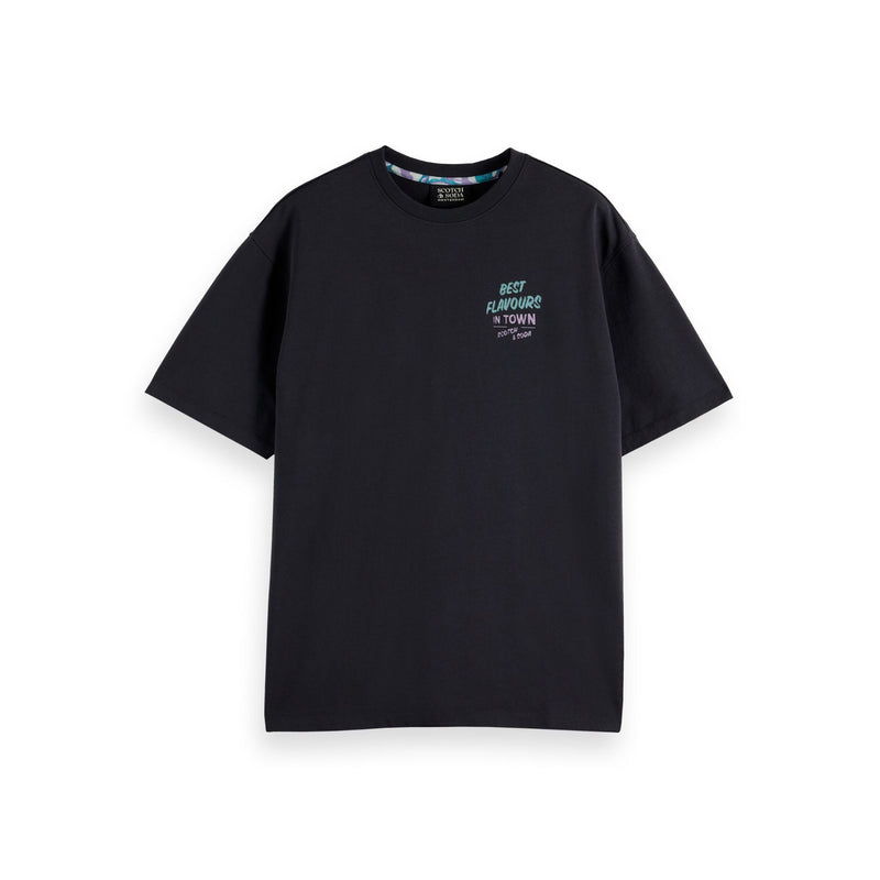 Black Relaxed-Fit Front And Back Artwork T-Shirt