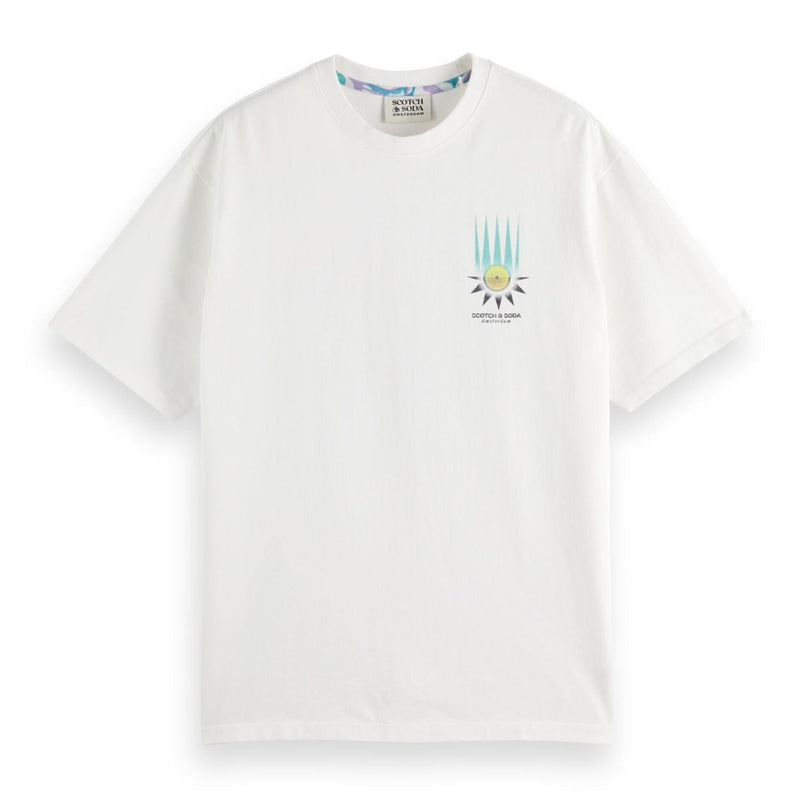 White Relaxed-Fit Front And Back Artwork T-Shirt