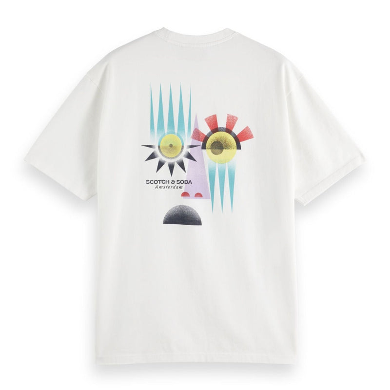 White Relaxed-Fit Front And Back Artwork T-Shirt