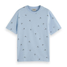 Blue Regular Fit Micro Aop T-Shirt