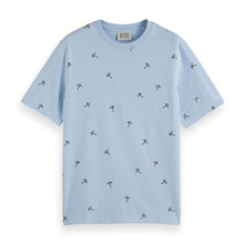 Blue Regular Fit Micro Aop T-Shirt