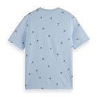 Blue Regular Fit Micro Aop T-Shirt