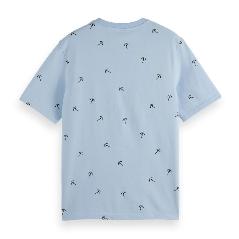 Blue Regular Fit Micro Aop T-Shirt