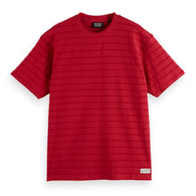 Red Relaxed-Fit Towelling Striped T-Shirt