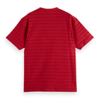 Red Relaxed-Fit Towelling Striped T-Shirt