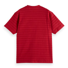 Red Relaxed-Fit Towelling Striped T-Shirt