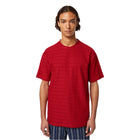 Red Relaxed-Fit Towelling Striped T-Shirt