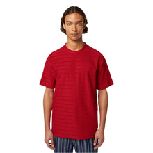 Red Relaxed-Fit Towelling Striped T-Shirt