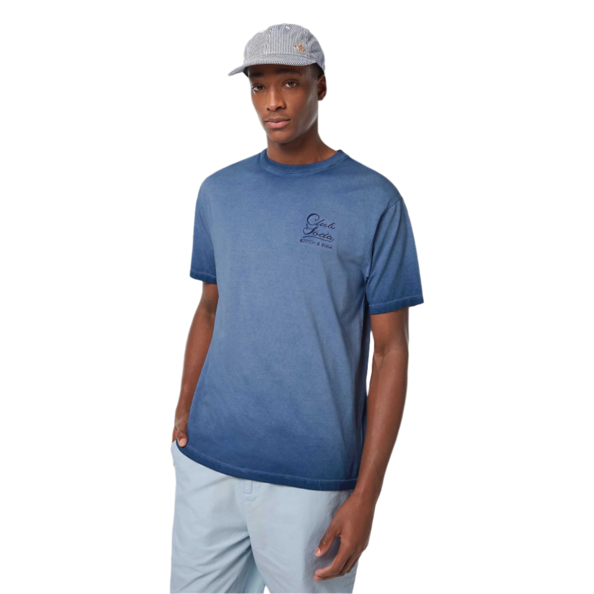 Blue Relaxed-Fit Inside Out Cold Dye T-Shirt