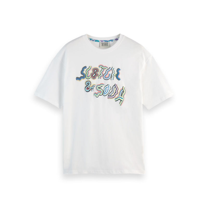 White Relaxed-Fit Front Artwork T-Shirt