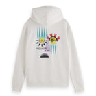 White Regular Fit Front And Back Artwork Hoodie
