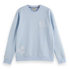 Blue Relaxed-Fit Slub Embroidered Sweatshirt