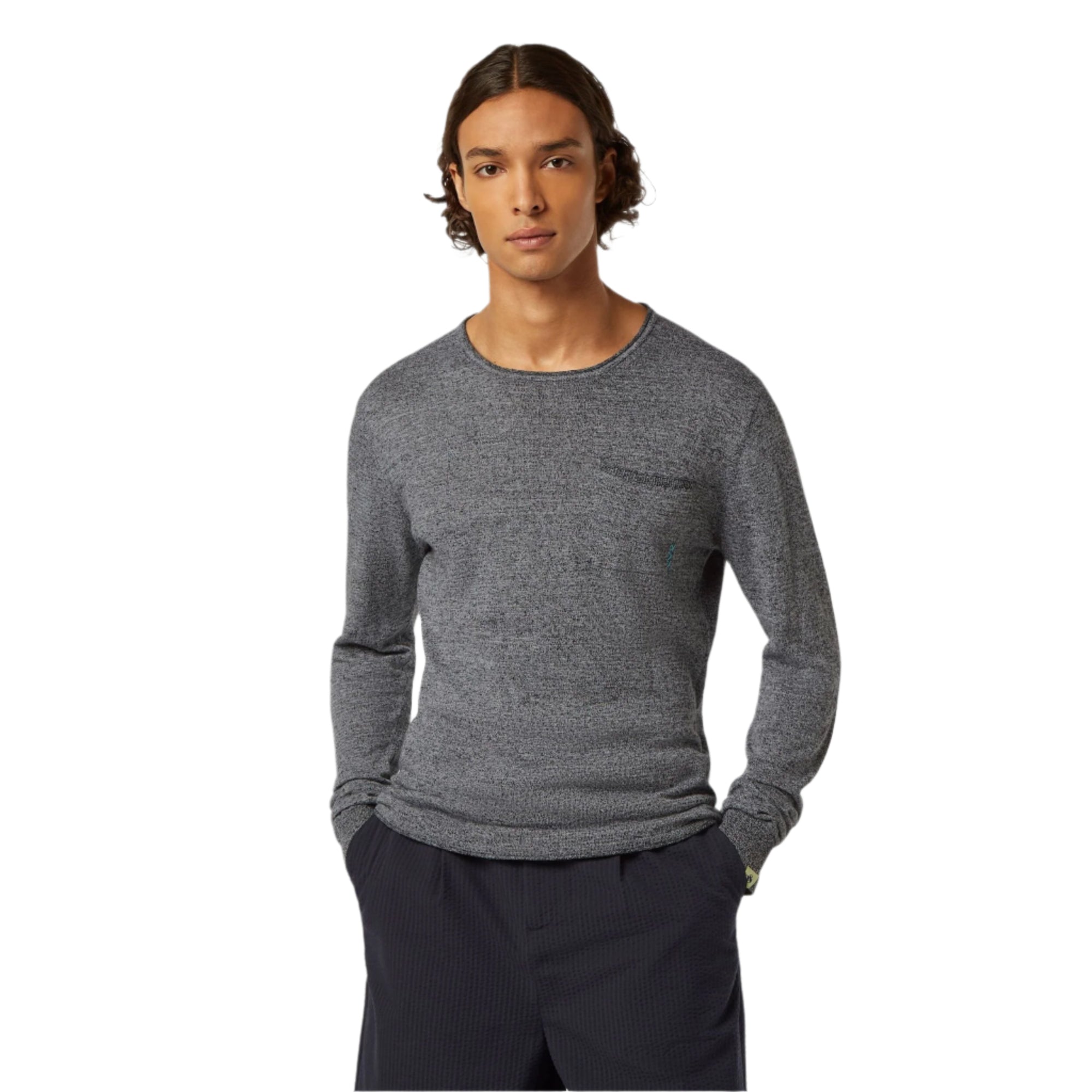 Black Linen-Blend Sweater