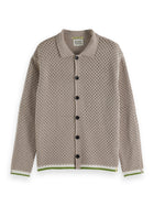 Gray Crochet Long-Sleeved Shirt